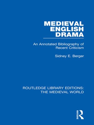 cover image of Medieval English Drama